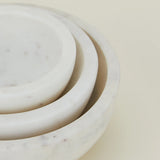 Medium White Marble Stoneware Bowl