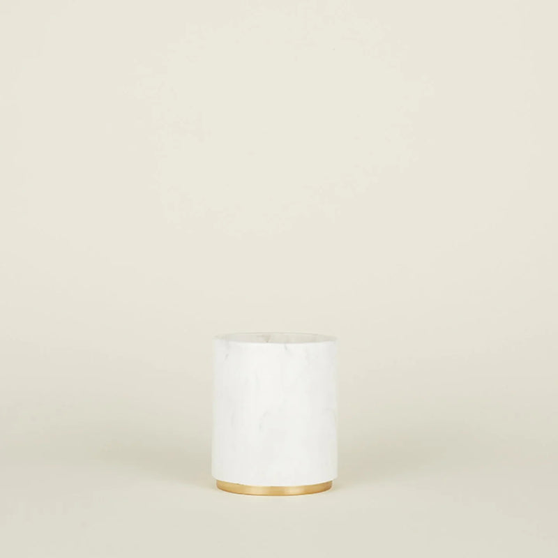 Brass & White Marble Utility Wine Cooler/Canister