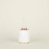 Brass & White Marble Utility Wine Cooler/Canister