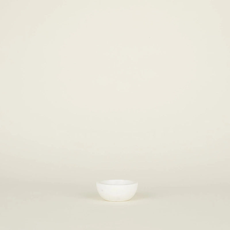 Small White Marble Stoneware Bowl