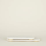 Large Brass & White Marble Serving Board