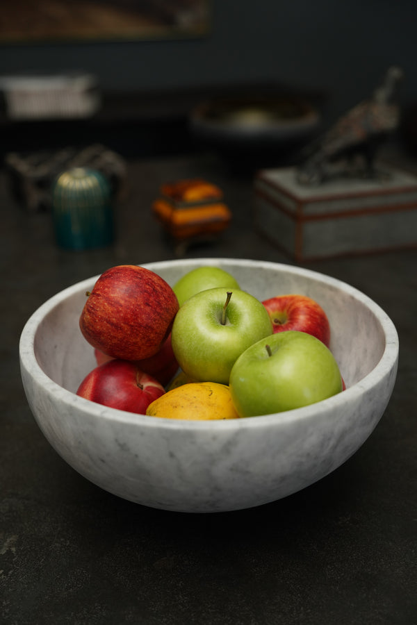 Grande Artisan Marble Bowl White