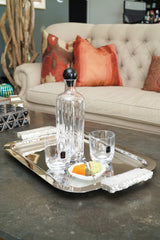 Hospitality Tray, Silver & Crystal
