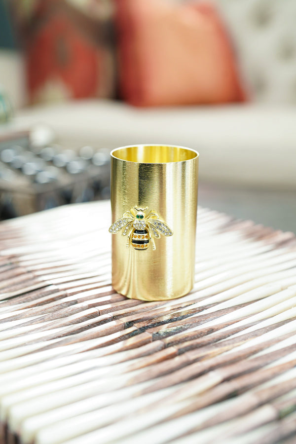 Stripey bee pot, small