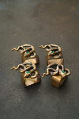 Snake napkin rings, worn gold, set of four