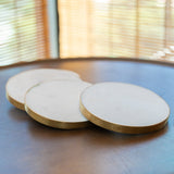 Brass & White Marble Coasters