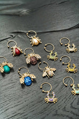 Bedazzled Bee Wine Charms, Dark Jewel Tones