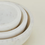 Small White Marble Stoneware Bowl