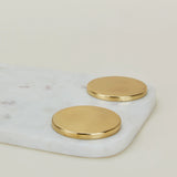 Small Brass & White Marble Serving Board
