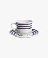 La Vuelta Coffee or Tea Cup and Saucer, White/Black
