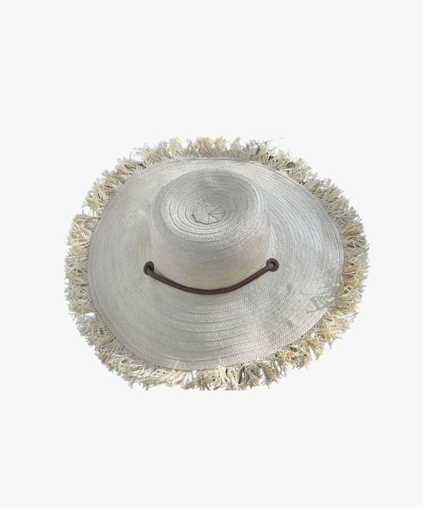 Naufrago Hat in Raffia and Leather