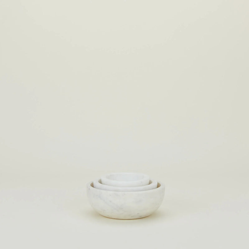 Medium White Marble Stoneware Bowl