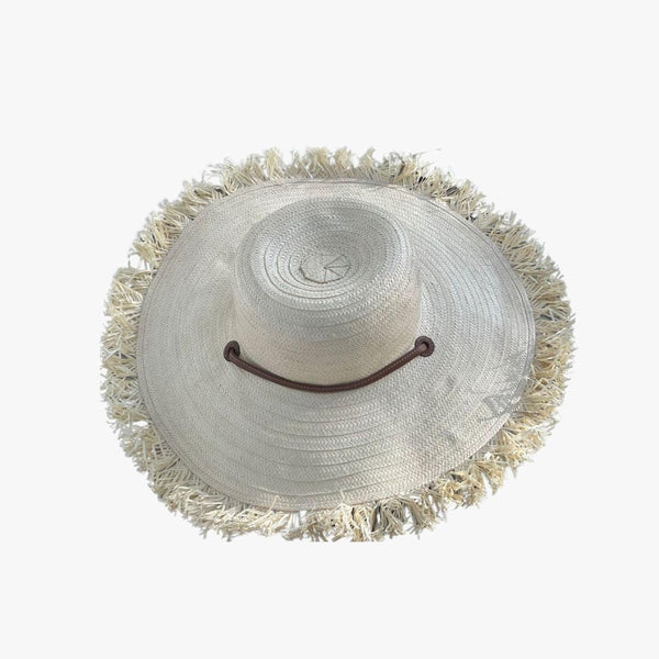 Naufrago Hat in Raffia and Leather