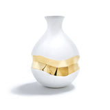 Talianna Oro Bud Vase, White & Gold