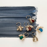 Bedazzled Bee Wine Charms, Dark Jewel Tones
