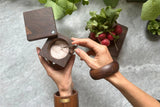 Salt Cellar with Match Pewter Spoon - Walnut